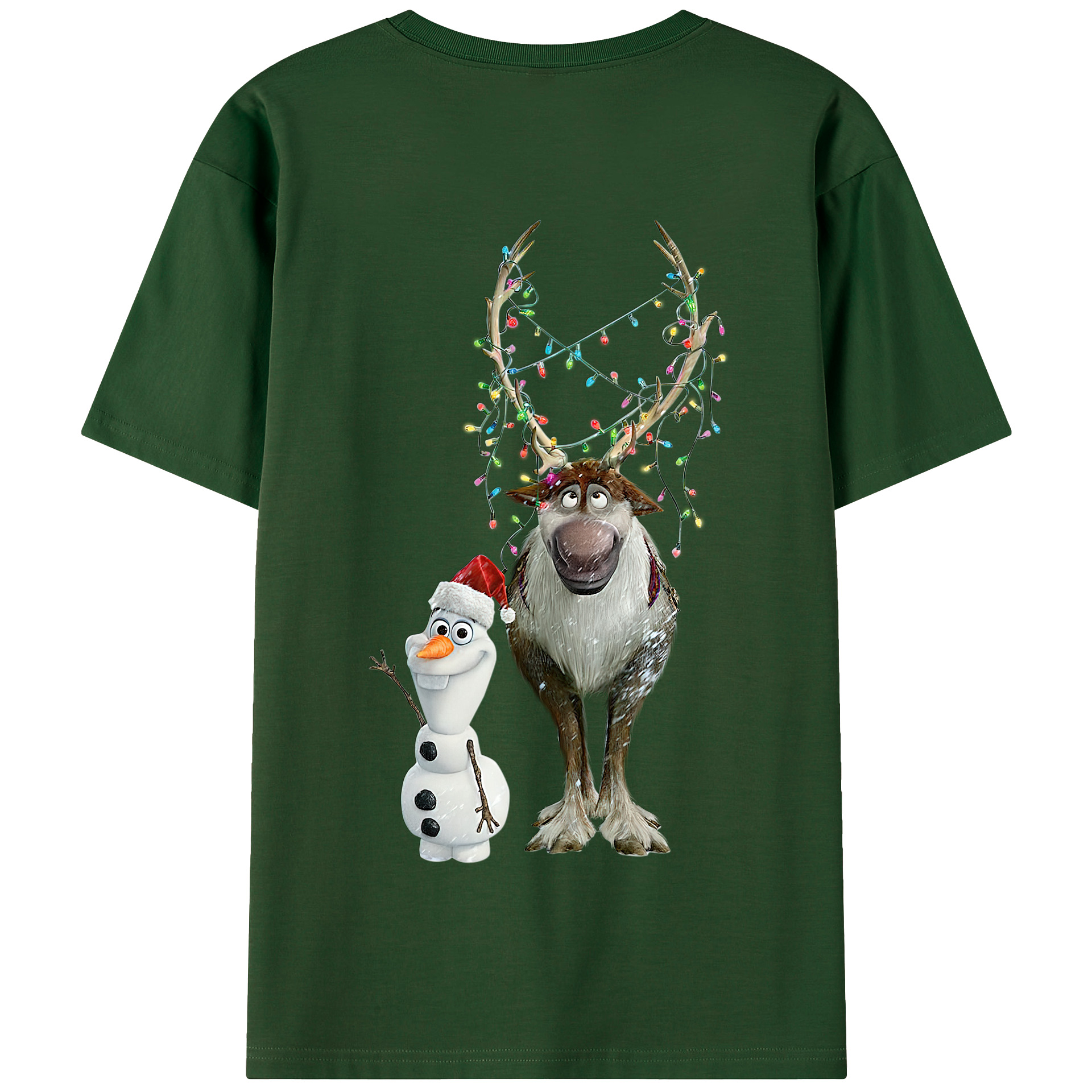 （画像用） アナと雪の女王 アンナ エルサ Frozen Anna Elsa 綿100％半袖Tシャツ（背面プリント）